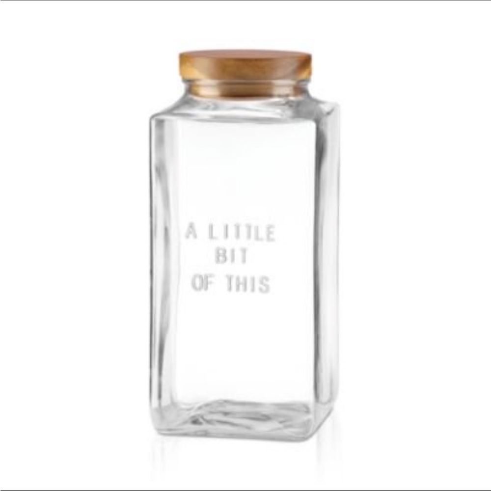 kate spade Clear Glass Pantry Jars with Wood Lids - Brown Accents - Picture 6 of 7